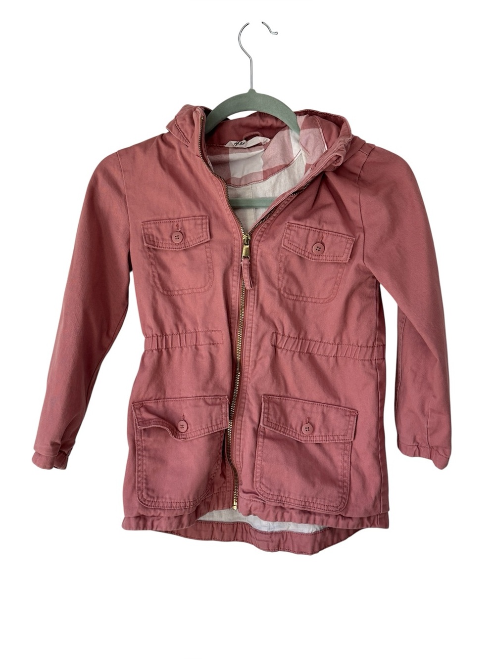 H&M Cotton Twill Parka Jacket in Dusty Rose (Girls Size 7)